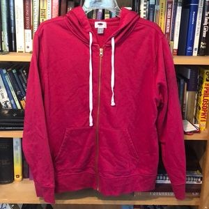 OLD NAVY- pink full zip hooded sweatshirt
